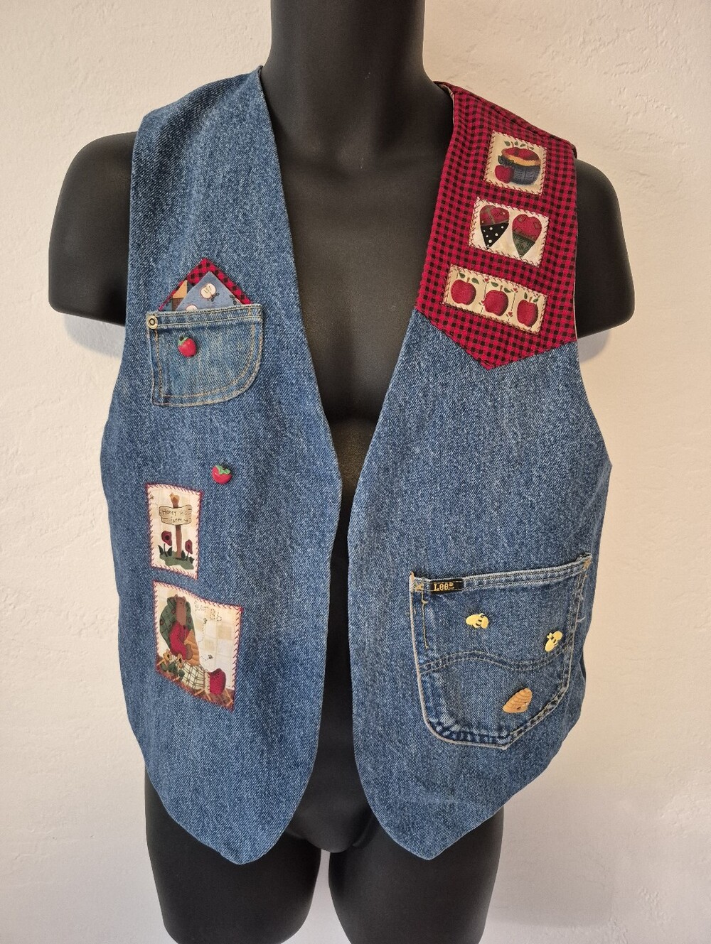 Vintage Cottagecore Denim Vest L/XL
